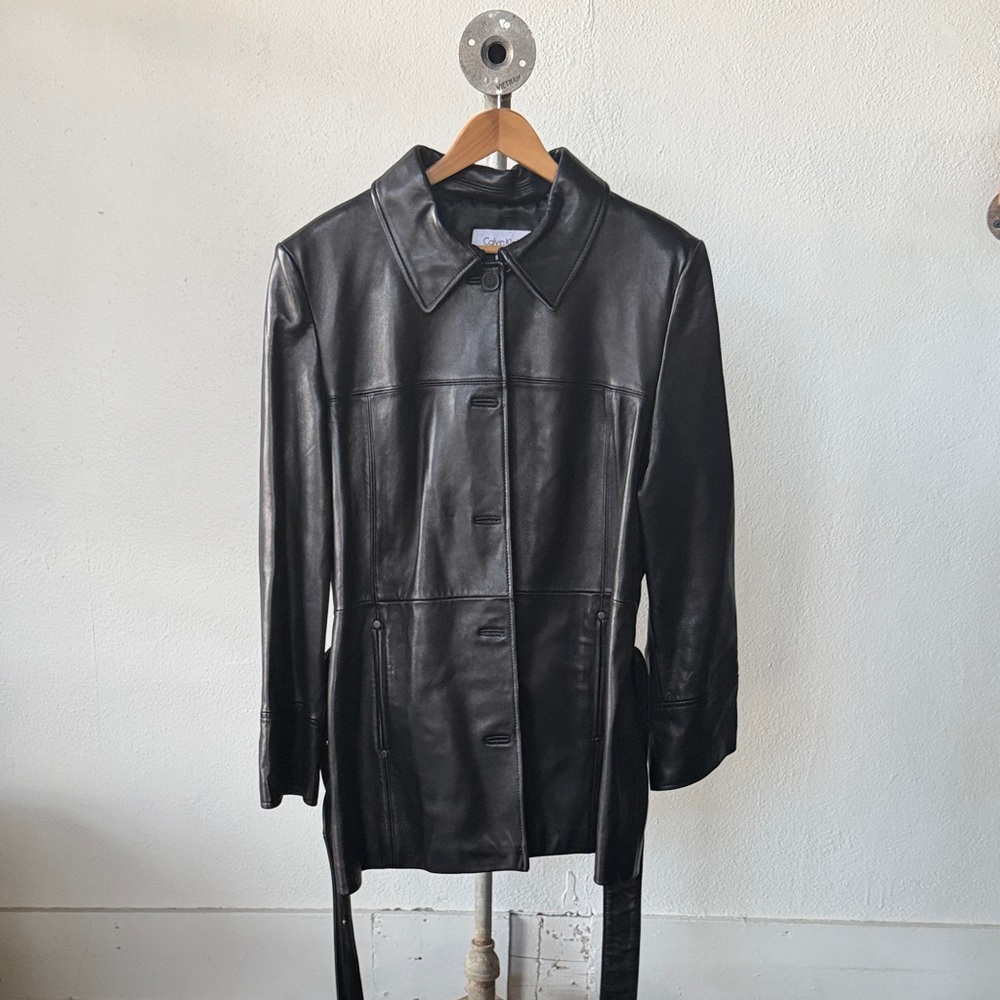 Calvin Klein Leather Jacket Buttery Soft Womens XXL
